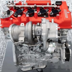 Modern turbocharged inline-4 gasoline engine (4 cylinders in a row) with coil-on-plug