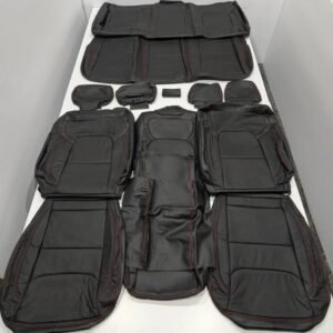 For Ram 1500 Crew Cab Tradesman 2019-2026 Black Leather Seat Covers W240